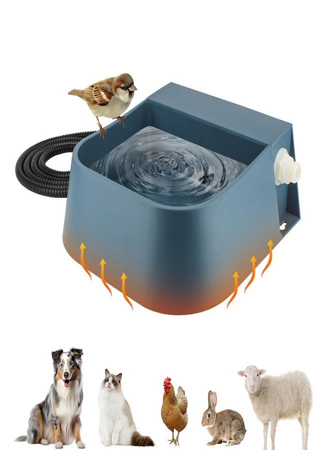 NAMSAN Automatic Water Dispenser for Dogs with Heater, Outdoor and Indoor, 2L Heated Water Bowl, Heated Watering Trough for Cats Chickens Rabbits Birds Bath Auto-Fill - Image 1